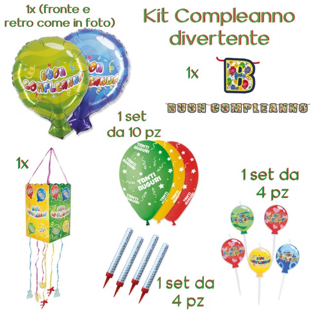 Kit palloncini ed accessori per allestimento compleanno bambini e
