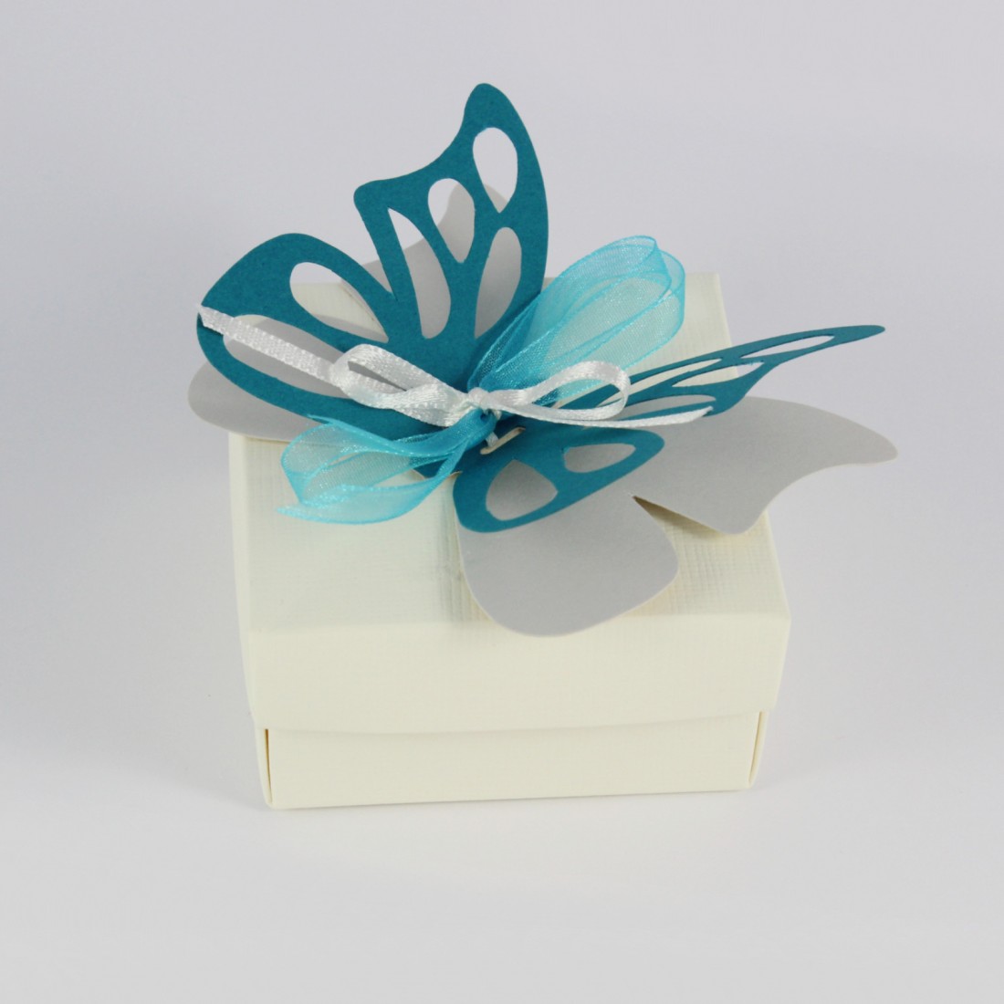 DLM - Scatola portagioie in plastica con Farfalla Farfalle in Legno Porta  Confetti Confettata