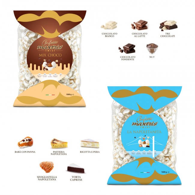 Confetti Maxtris mandorla e cioccolato bianchi - Ceramica Massimino